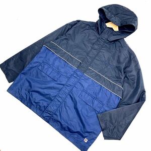 90s ★ FILA SPORT 背ロゴ◎ 今時感◎ ナイロンジャケット フーディー ネイビー ブルー XL ゆるだぼ ストリート Y2K 古着MIX フィラ■BC58