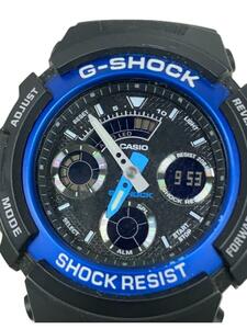 CASIO◆クォーツ腕時計・G-SHOCK/デジアナ/ラバー/BLK/BLK