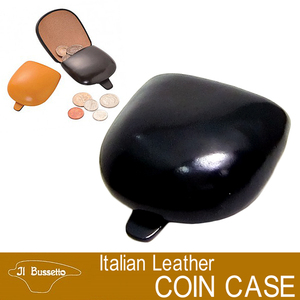 Il Bussetto イルブセット イタリアンレザー 財布 コインケース 小銭入れ シームレス BK ブラック (1) 新品