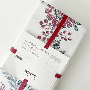 新品 ZARA HOME ザラホーム フラワープリント 枕カバー ピローケース クッションカバー ホワイト グリーン レッド ボタニカル 植物