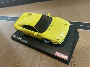 京商☆ミニッツレーサー☆フェラーリF355☆黄色☆MINI-Z☆オートスケールコレクション☆実車未使用、鑑賞用でした☆クリアケース割れあり