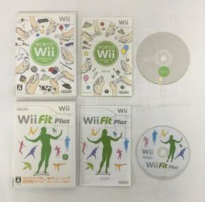 23Wii-106 任天堂 ニンテンドー Wii Wii Fit プラス はじめてのWii セット レトロ ゲーム ソフト 使用感あり