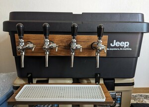 JEEP 氷冷式サーバー ビールサーバー 生ビールディスペンサー 4口　ステンレスチラー ドリップトレー付○イベント、アウトドア、キャンプに
