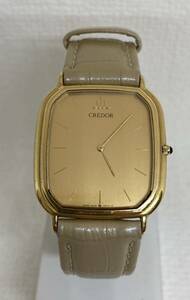 『7090』 可動品　SEIKO CREDOR 18KT メンズ 腕時計 クォーツ 5A74-5110　セイコー　クレドール　金無垢　総重量約２７ｇ