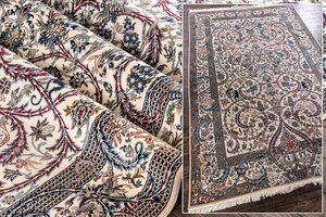 【絨毯】『 ペルシャ絨毯 シルクウール 大判 径260×156cm 64万ノット 15879 』 インテリア カーペット ラグ 家具 カフェ ギャラリー