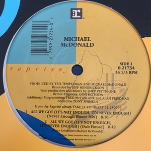 ◆ Michael McDonald - All We Got　◆12inch US盤 クラブヒット!!