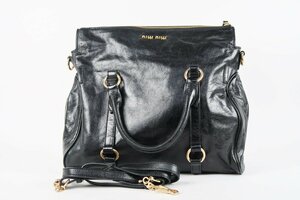 【美品】miu miu ミュウミュウ 2WAYショルダー ハンドバッグ ブラック ブランド鞄【NT78】