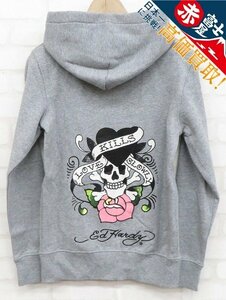 7T9603/未使用品 エドハーディー スウェットジップパーカー Ed Hardy