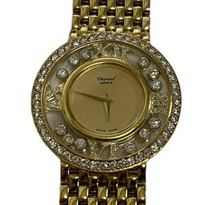 【中古品】Chopard ショパール 243449 HAPPYDIAMONDS ハッピーダイヤ 文字盤ゴールド クオーツ レディース腕時計 本体のみ hiL2990RO