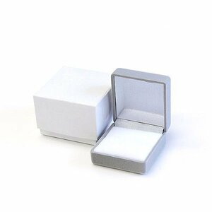 送料無料 リング 指輪 プレゼント 高級 アクセサリー ケース ボックス／グレー　ハンドメイド 収納 箱 BOX ギフト 贈り物 プロポーズ