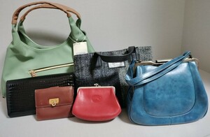 【1つ450円〜　まとめ売り】FERRAGAMO　LONGCHAMP　SAC　Harris Tweed等　財布　ハンドバッグ　トートバッグ　合計6点