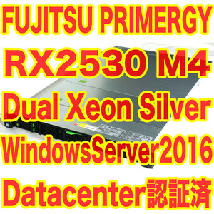 Fujitsu 超高性能サーバー Primergy RX2530 M4 Xeon Sliver 4110 x2 16GB Windows Server 2016 Datacenter インストール済 RAID FCカード付