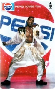 【未使用テレホンカード】M.C.ハマー MC Hammer ペプシコーラ PEPSI LOVES YOU 50度数　