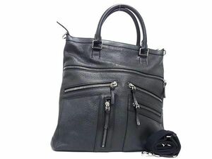 1円 ■美品■ DOLCE＆GABBANA ドルチェ&ガッバーナ レザー 2WAY トートバッグ ショルダー レディース ブラック系 FC1641