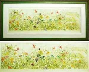 ＊1円～ GWセール＊ 人気画家 大判作 ジョアン・アイザック(Joanne Isaac)「The Garden」版画 直筆サイン入/ジクレー/アメリカ出身/草花