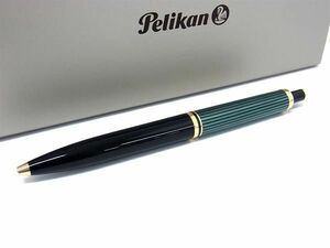 1円 ■新品同様■ Pelikan ペリカン スーベレーン ノック式 ボールペン 文房具 筆記用具 ブラック系×グリーン系 AW8019