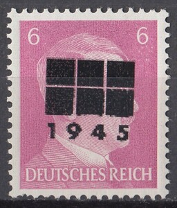 ドイツ第三帝国占領地 普通ヒトラー(Netschkau1945)加刷切手 6pf