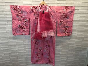 京都瑠璃雛菊　浴衣×天使の帯　セットで！浴衣サイズ　9〜10歳