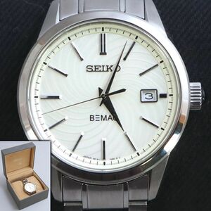 [221160]SEIKO セイコー ブライツ BEMAC メンズ腕時計 6R15-02W0 デイト 自動巻き 動作品 箱付◆BEMAC創業70周年記念/社名刻印入り/うぶ品