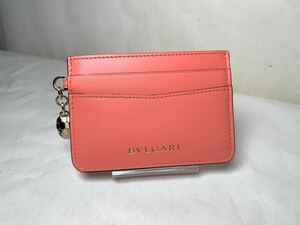 1円 未使用に近い BVLGARI ブルガリ セルペンティ レザー カードケース 名刺入れ カード入れ 定期入れ レディース ピンク系 フォーエバー