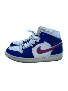 NIKE◆AIR JORDAN 1 MID/エアジョーダンミッド/ブルー/554724-451/27cm/BLU