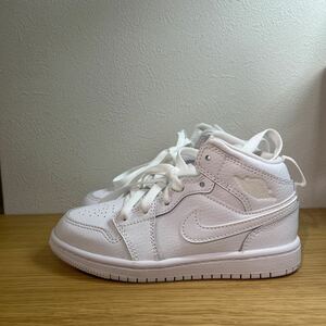 ナイキ　NIKE ジョーダン1 MID キッズ/ジュニア Jordan 1 Mid PS スニーカー White ホワイト　640734-124