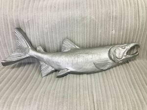 希少　激レア　アルミ合金芸術品　一点物　シャケのオブジェ　成魚遡上編　アキアジ　鮭　サケ　豊平川
