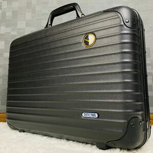 廃盤【極美品】青ロゴ RIMOWA リモワ Lufthansa ルフトハンザ Black Classic ブラッククラシック Attache アタッシェ アタッシュケース 22L