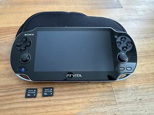 PlayStation ブラック Vita SONY ソニー 8GB×3メモリ　ケース付　pch-1100 有機モデル