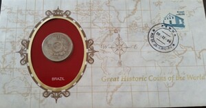 ☆未開封 1871年 ブラジル 100レイス貨 フランクリンミント「世界の偉大な歴史的コイン」シリーズ☆