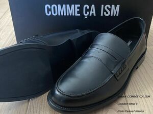 新品箱付き COMME CA ISM MEN コムサイズム レザーコインローファー 05ブラック 27.0cm 85ZN03 定価19,800円