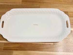 ホワイトプレート レクタングルプレート 白い食器 格子 盛り皿