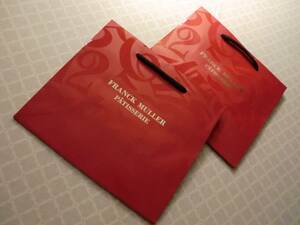 FRANCK MULLER フランクミュラー 紙袋 2枚 セット 非売品 ノベルティ トート 限定品 未使用 赤 数字 アート 希少 バッグ フランクミュラー