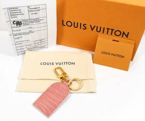 Y6057#◆中古品◆LOUIS VUITTON ルイヴィトン キーリング エキゾチックレザー ピンク イニシャル入り 非売品