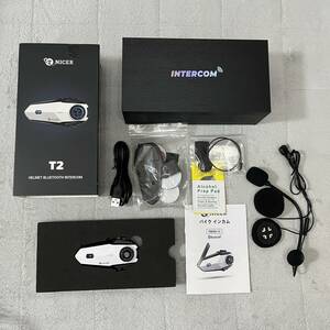 【未使用】TNICER LM1991 バイク インカム T2インカム Bluetooth5.2 インカムバイク用通信機器 6人同時通話 ワンクリックで自動ペアリング