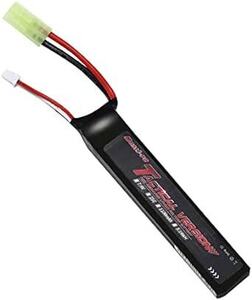 Bos Lipo リポバッテリー7.4V 1100mAh 2S 25C ミニタミヤコネクターリポバッテリー電動ガン用AKシリー