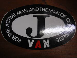 VAN　ステッカー　J　当時もの　幅：約18cm
