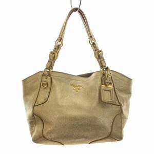 プラダ PRADA トートバッグ レザー ゴールド BR3844 /YM レディース