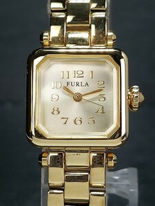FURLA フルラ 002454-02-6D アナログ クォーツ 腕時計 ゴールド スクエア文字盤 メタルベルト スモールサイズ ステンレス 新品電池交換済み