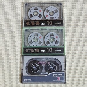 レトロ　録音済カセットテープ　CVS EGF-10×2本　オープンリール風カセットテープ　maxell　METAL Capsule70　メタルカセットテープUSED