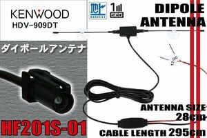 ダイポール TV アンテナ 地デジ ワンセグ フルセグ 12V 24V ケンウッド KENWOOD 用 HDV-909DT 対応 HF201S-01 ブースター内蔵 吸盤式