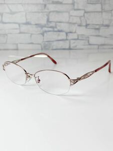 +2.00~3.00 JINS Relief Metal LMN-18A-241 ジンズ ハーフリム ピンク 遠近両用 老眼鏡 良品