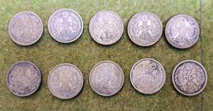 【銀貨まとめ】　小型50銭銀貨　（鳳凰50銭銀貨）　10枚セット