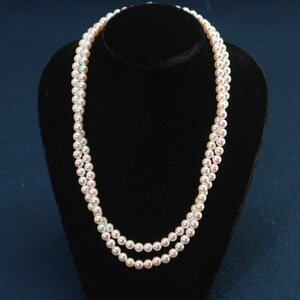 WINK PEARL ウィンクパール SILVER刻印金具 2連 真珠 フェイクパール ネックレス ◆823f02