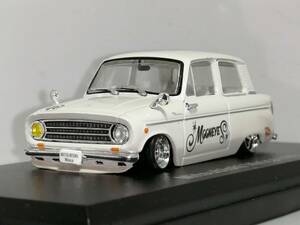 1/43 ノレブ Mitsubishi Minica (1962）改 アルミ 深リム ローダウン 改造 ミニカ チンスポイラー Mooneyes デカール カスタム アシェット 