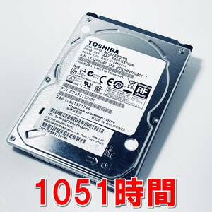 【HDD 750GB】TOSHIBA 2.5インチ 9.5ｍｍ ハードディスク 使用時間1051時間　[6CAT750HD161]