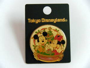 TDL 東京ディズニーランド 2000年 クリスマス ピンバッジ【ミッキー＆ミニー】ピンバッジ (Tokyo Disneyland)