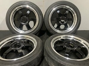 【BS POTENZA RE050A 165/55R15】夏タイヤ【RAYS FORGED TE37 KCR レイズ 15インチ 5J4HPCD100+45】19年製 バリ溝 軽量 鍛造　(MTB472)