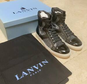 新品 07aw ランバン 世界限定100足 グリッタースニーカー UK8 バッシュ ハイカット ラメ LANVIN PARIS メンズ ドリス ディオール アクネ 