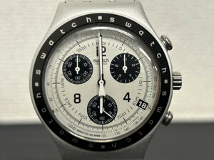 A1　SWATCH　スウォッチ　IRONY　アイロニー　アルミニウム　クロノグラフ　メンズ腕時計　ブランド腕時計　デイト　パンダ　現状品